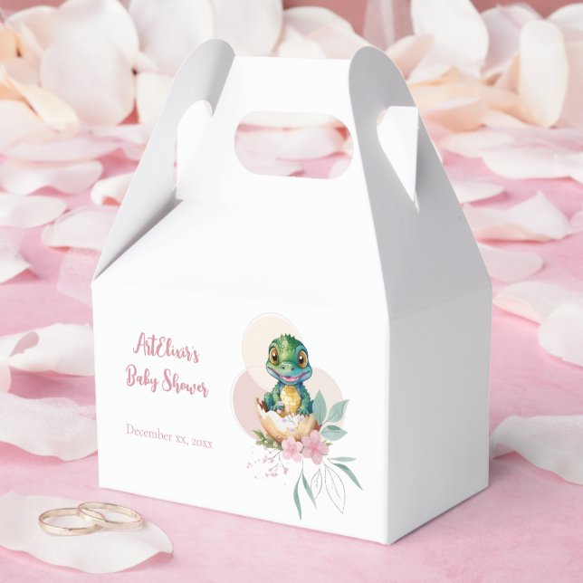 Baby Alligator Hatching Floral Favour Box (Wedding)