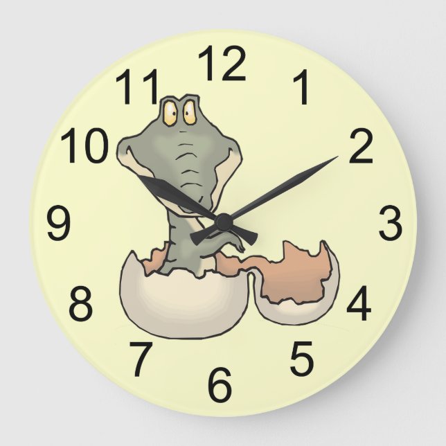 Baby Alligator Hatching Wall Clock (Front)