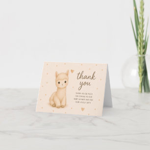 Baby Alpaca Baby Shower Thank You Card