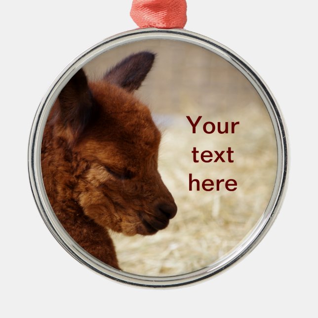 Baby Alpaca Christmas Ornament (Front)