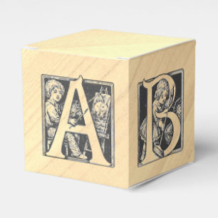 BABY Alphabet Block Wooden Vintage Favour Box