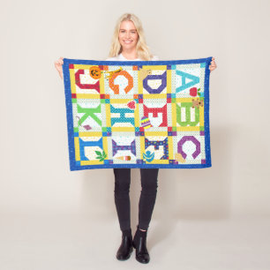 Baby Alphabet Quilt Design Fleece Blanket