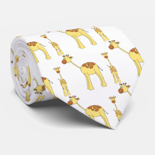 Baby and Adult Giraffe. Tie