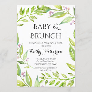 Baby and Brunch Botanical Shower Invitation