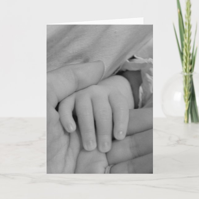 Baby and Daddy Holding Hands Card (Front)