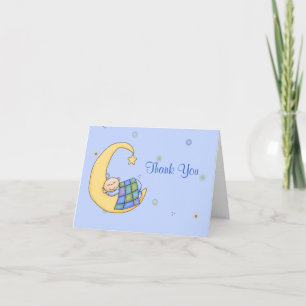 Baby and Moon Baby Thank You Card