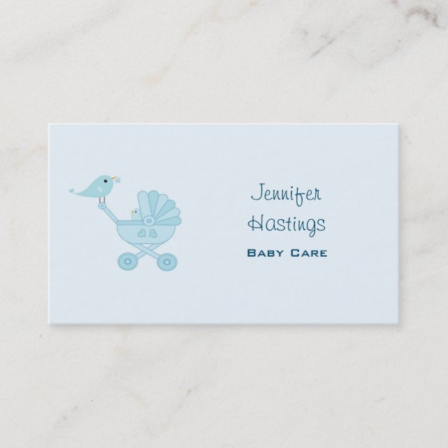 Baby and Mummy Bluebirds Calling Card (Front)