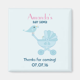 Baby and Mummy Bluebirds Shower Favour Thank You Magnet