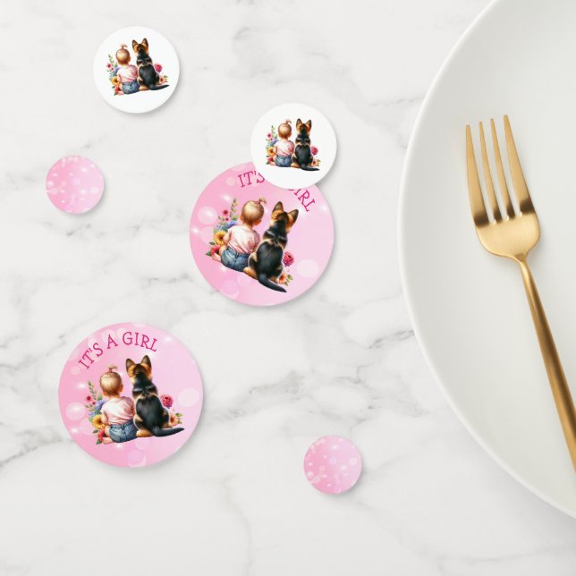 Baby and Puppy | It's a Girl Baby Shower   Confetti (Group)