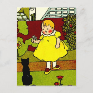 Baby and the Black Cat Postcard