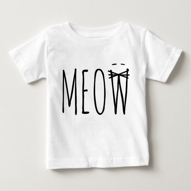 Baby and Toddler Clothes - Siamese Cat Meow Baby T-Shirt (Front)