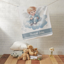 Baby Angel Blue With Childs Name