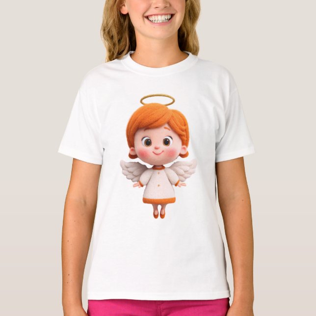 Baby Angel – Cute Cartoon Angel with Halo for Kids T-Shirt (Front)