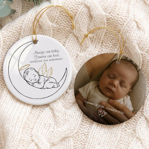 Baby Angel Infant Loss Photo Memorial Keepsake Ceramic Tree Decoration