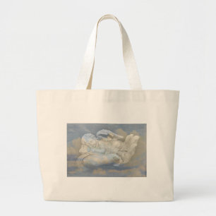 Baby Angel Wings Sleeping in God's Hand Large Tote Bag