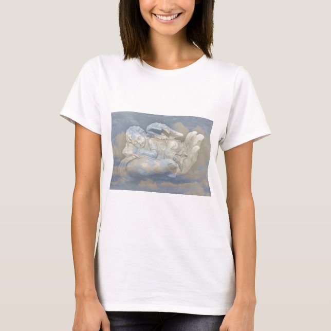 Baby Angel Wings Sleeping in God's Hand T-Shirt (Front)