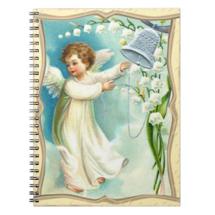 Baby Angel With Blue Bell Notebook