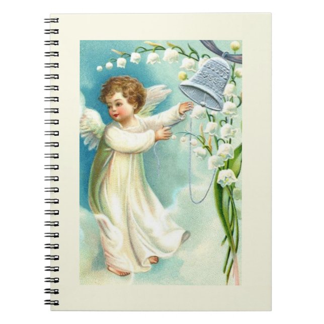 Baby Angel With Blue Bell  Notebook (Front)