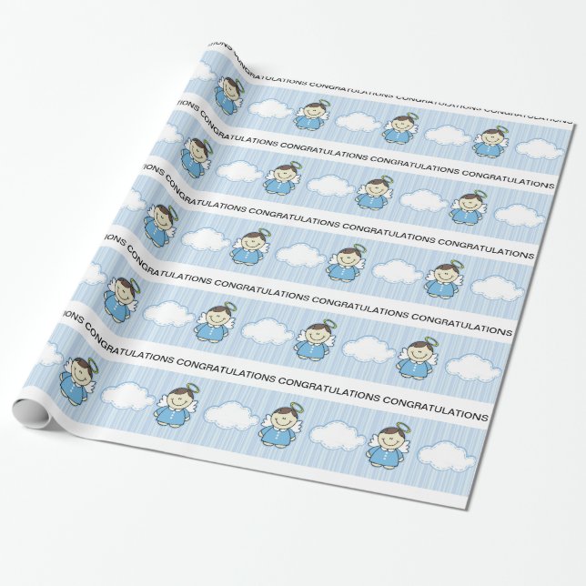 Baby Angel Wrapping Paper (Unrolled)