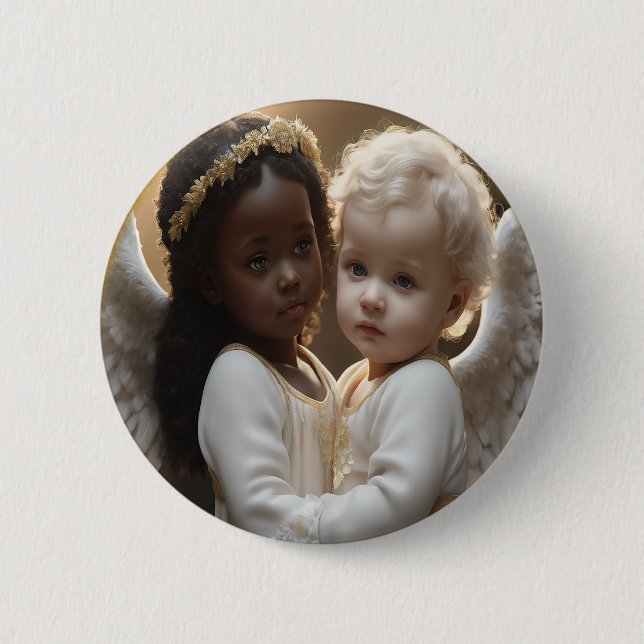 baby angels 6 cm round badge (Front)