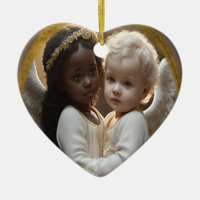 baby angels ceramic tree decoration (Front)