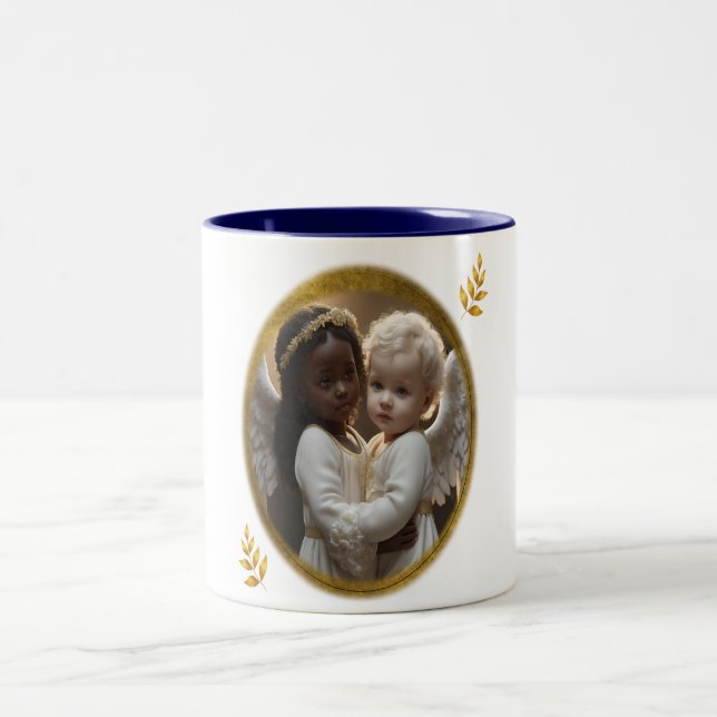 baby angels Two-Tone coffee mug (Center)