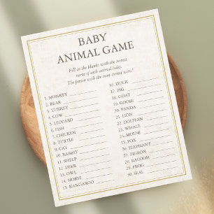 Baby Animal Game Our Next Chapter Baby Shower Flyer
