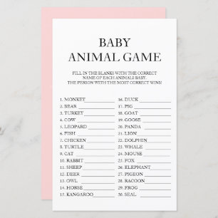 Baby Animal Game Travel Passport Baby Shower
