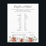 Baby Animal Match | Baby Shower Game<br><div class="desc">This baby shower game card features beautiful soft watercolor winter florals in shades of red and white that are balanced with lush greenery, making it a warm and airy palette. Change background colour or add graphics to match your shower theme. Need coordinating graphics please contact me for a custom order....</div>