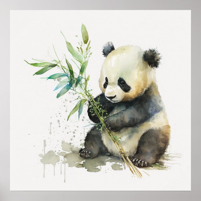 Baby Animal Prints for Nursery, Cute Panda poster (Front)