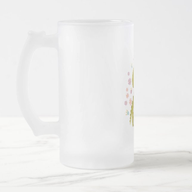 Baby Animals (5) Frosted Glass Beer Mug (Left)