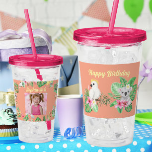 Baby Animals Acrylic Tumbler Kids Birthday Gift 