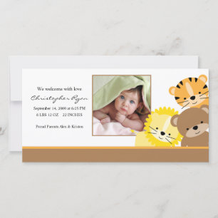 Baby Animals Baby Photo Birth Annoucement Announcement