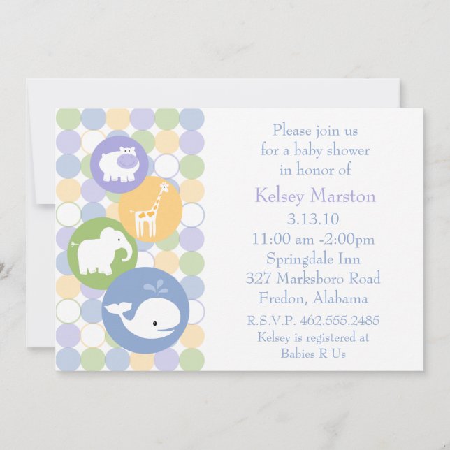 Baby Animals Baby Shower Invitation (Front)