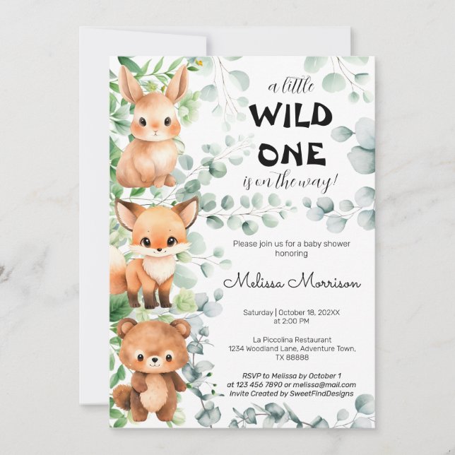 Baby Animals Baby Shower Invitation (Front)