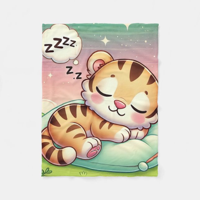 Baby Animals - Baby Tiger Cub Nursery Decor Fleece Blanket (Front)