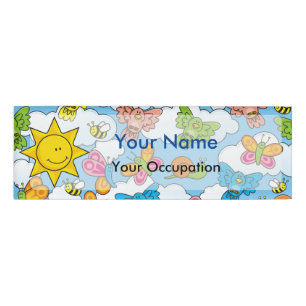 Baby Animals Backgroun Name Tag