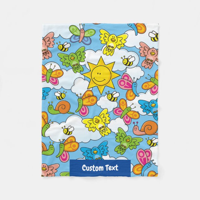 Baby Animals Background Fleece Blanket (Front)