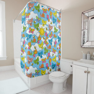 Baby Animals Background Shower Curtain
