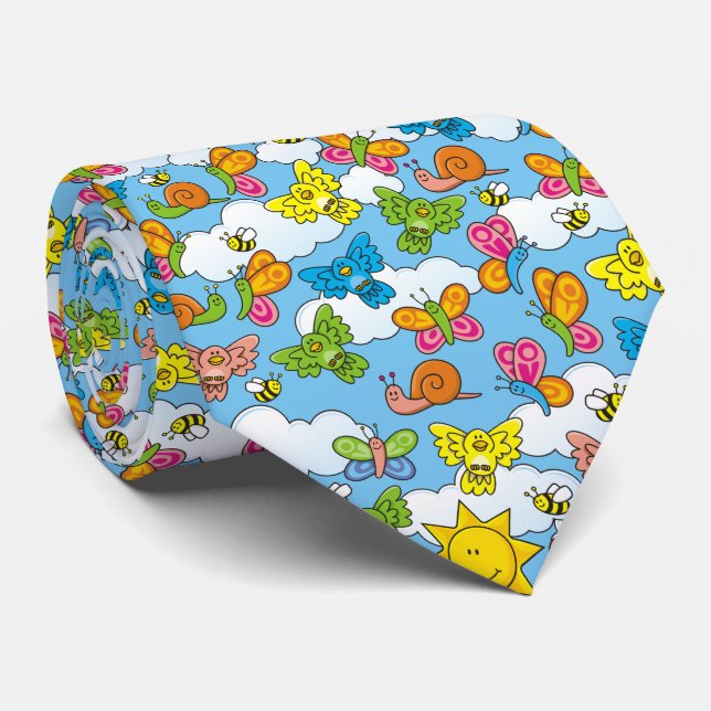 Baby Animals Background Tie (Rolled)