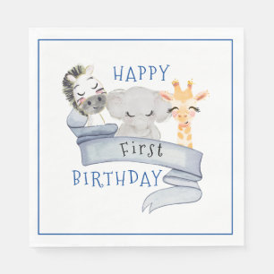Baby Animals Birthday Paper Napkin