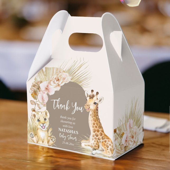 Baby animals boho arch baby shower thank you favour box (Baby animals boho arch baby shower thank you favor box)