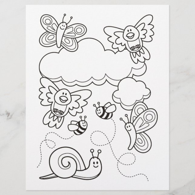 Baby Animals Colouring Book Page (Front)