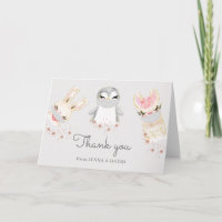 baby animals face mask thank you card
