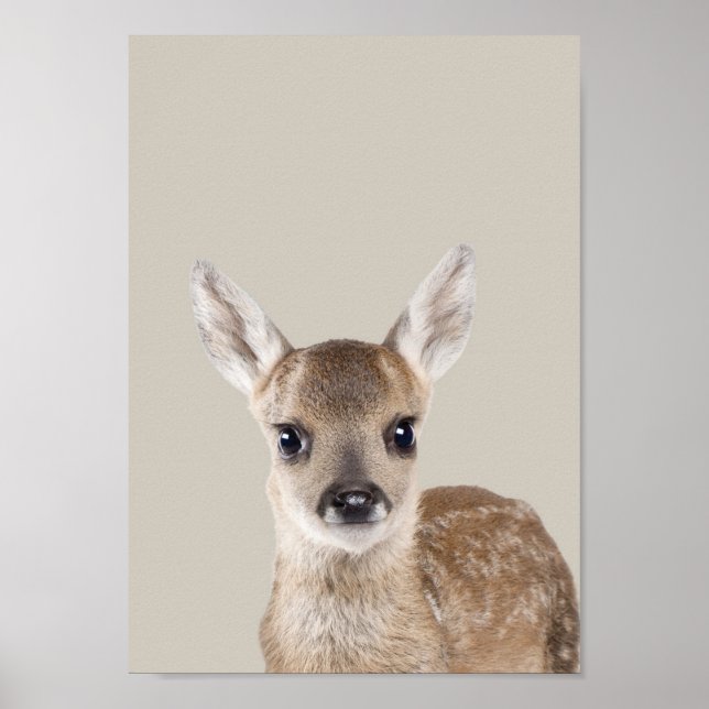 Baby Animals Nursery Poster - Deer (Front)