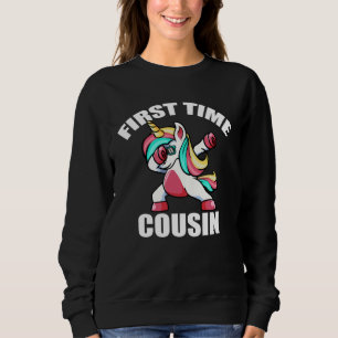 Baby Announcemen Dabbing Unicorn 1st Time Cousin Sweatshirt