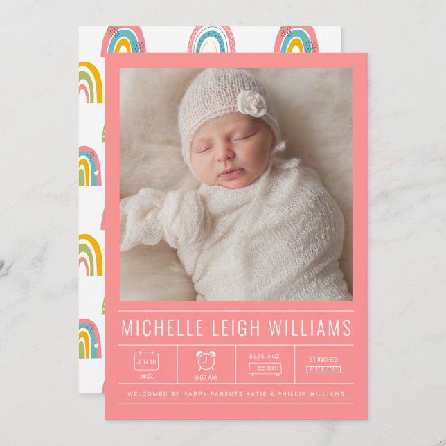 BABY ANNOUNCEMENT Add Your Photo (Front/Back)