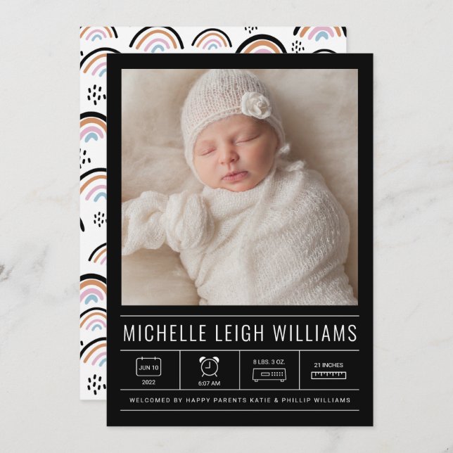 BABY ANNOUNCEMENT Add Your Photo (Front/Back)