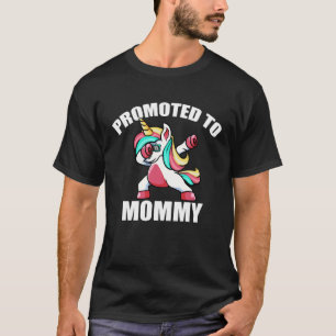 Baby Announcement Dabbing Unicorn  Promoted To Mom T-Shirt