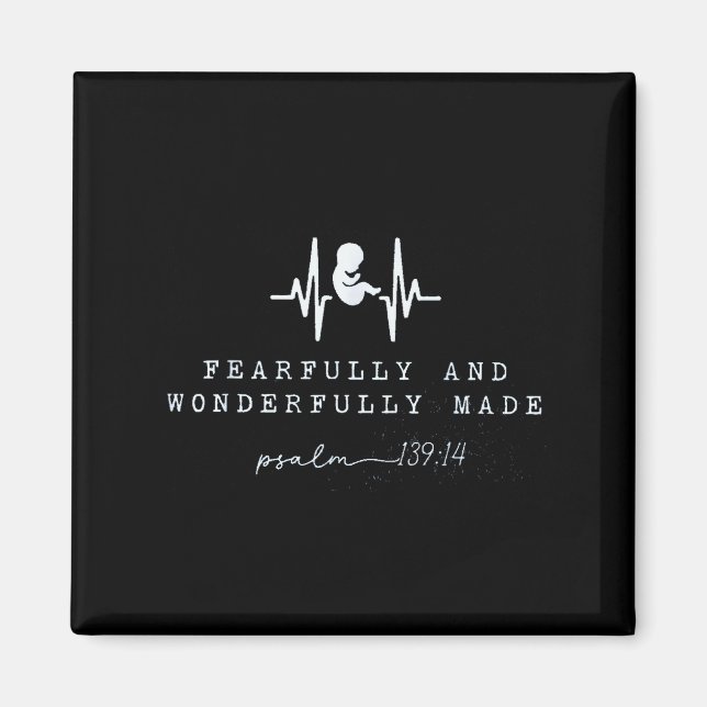 Baby Announcement Fearfully And Wonderfully Made,  Magnet (Front)